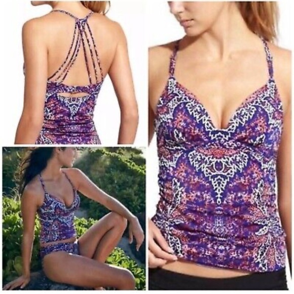 Athleta | Aqualuxe Print Molded Tankini Top ‘ONLY’  in Paradise Print Size Small - Picture 1 of 10
